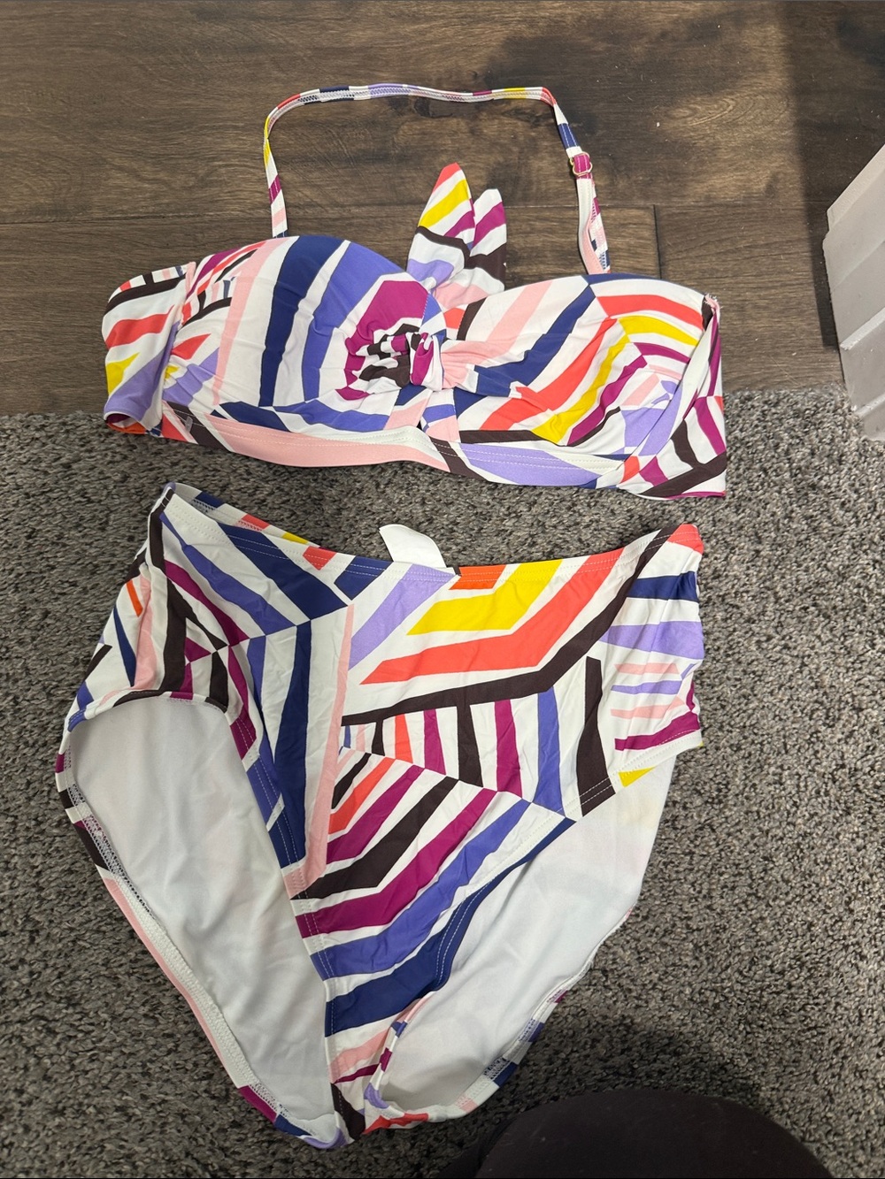Kate Spade Colorful Striped Two-Piece Swim Set - Multicolor